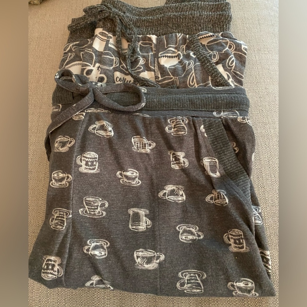 2 Pair Soft Cozy Lounge/Pajama Cuffed Pants Size 8-10